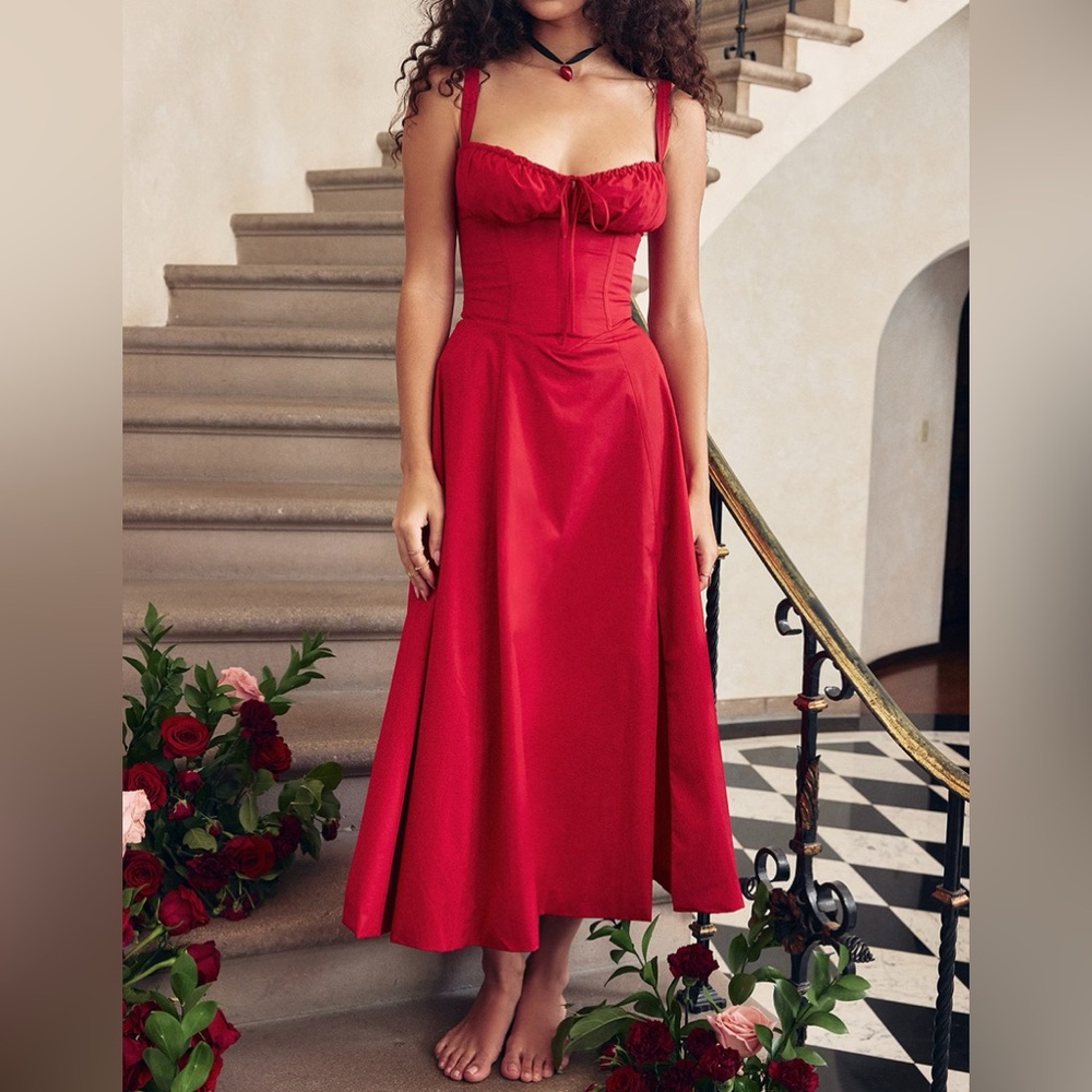 NEW Red Bustier Sun Dress